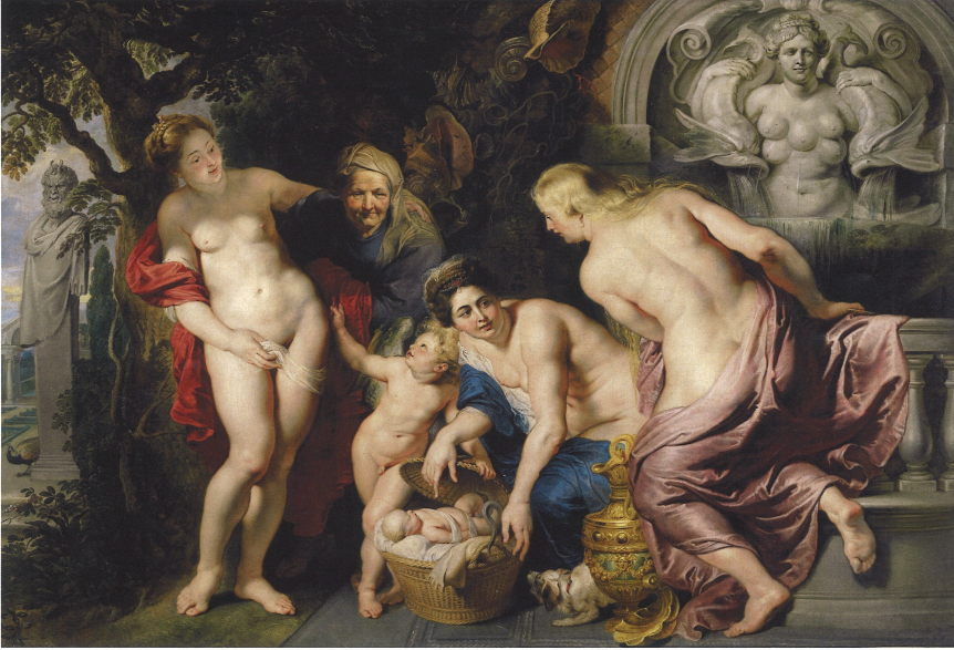 La scoperta del bambino Erittonio, 1615