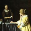 Vermeer Donna che scrive una lettera e la domestica