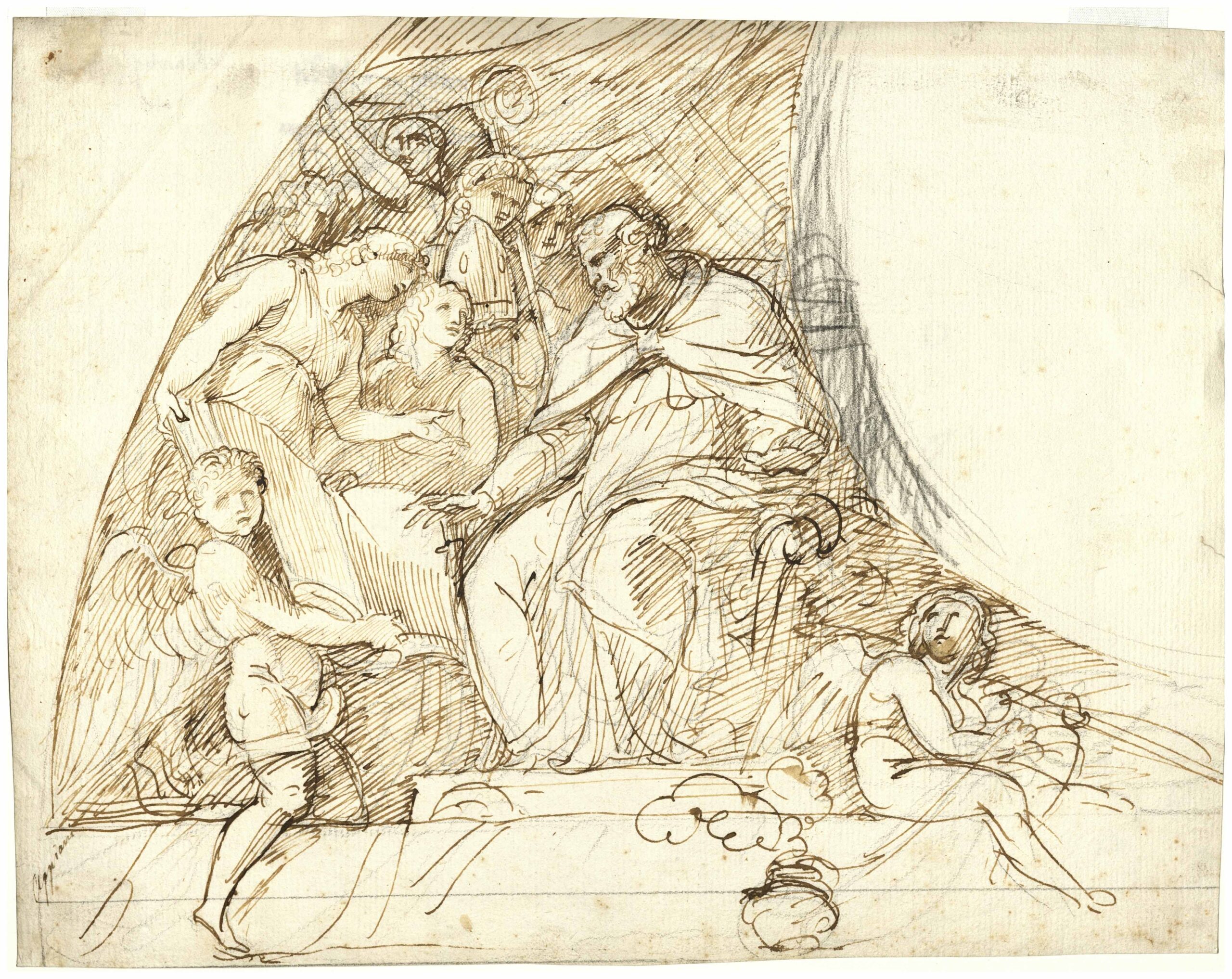 Andrea Appiani, Sant’Agostino (Studio per un particolare degli affreschi in Santa Maria dei Miracoli a Milano), Gabinetto Disegni, Castello Sforzesco